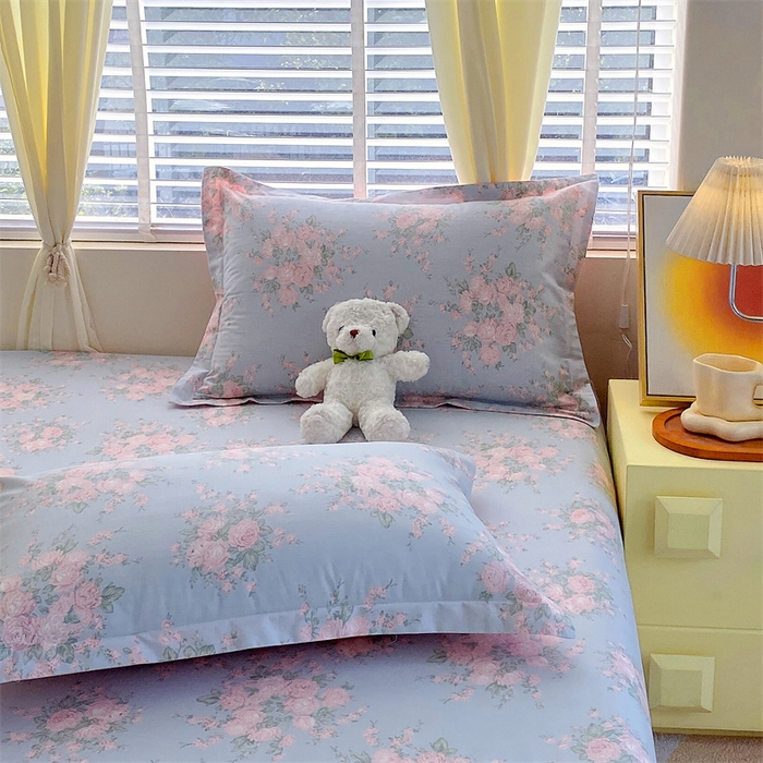 91家纺网 家纺一手货源 找家纺 宝齐莱家纺 2024新款13372全棉印花系列单品枕套 莫奈花园-兰