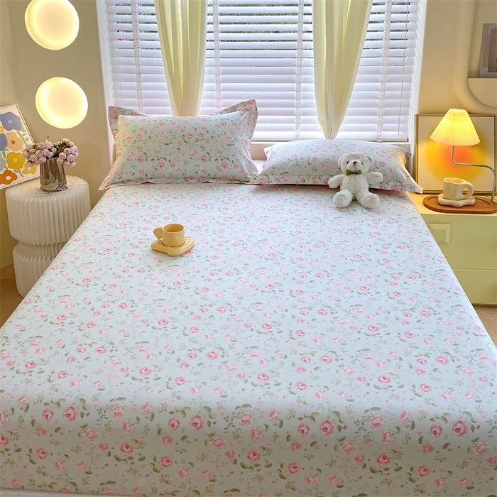 91家纺网 家纺一手货源 找家纺 宝齐莱家纺 2024新款13372全棉印花系列单品床笠 芬芳