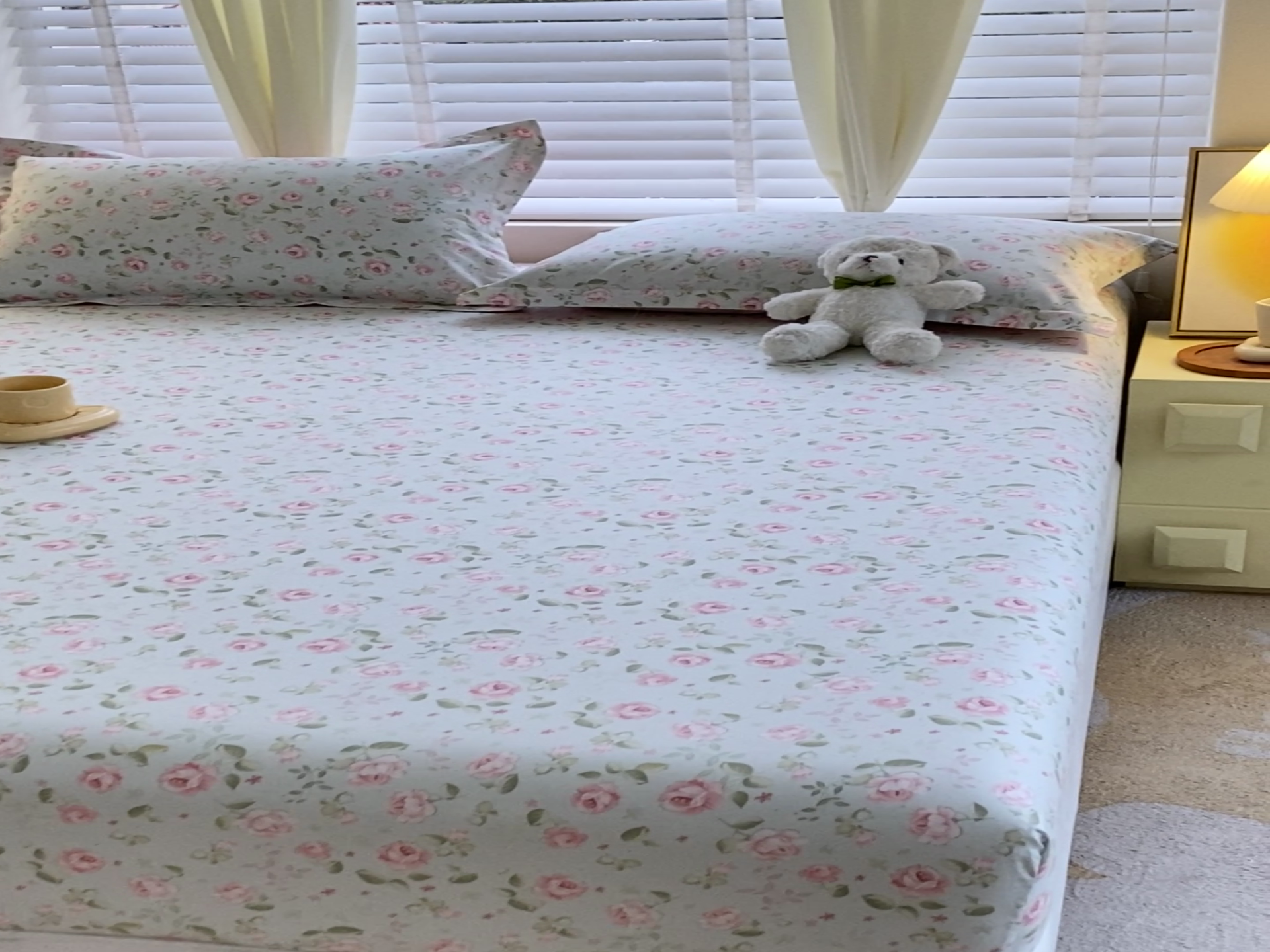 91家纺网 家纺一手货源 找家纺 宝齐莱家纺 2024新款13372全棉印花系列单品床笠 芬芳