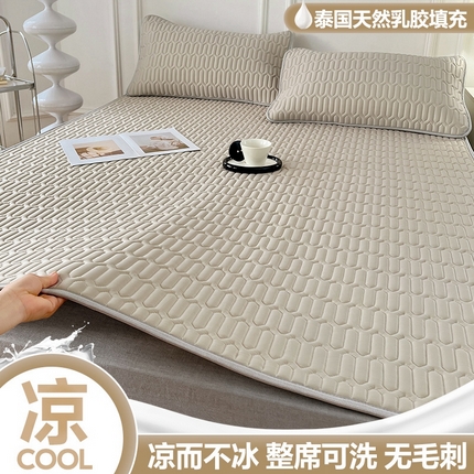 91家纺网 家纺一手货源 找家纺 （总）福来临家纺 2025新款A类纯色凉感丝含胶床席凉席夏被三件套