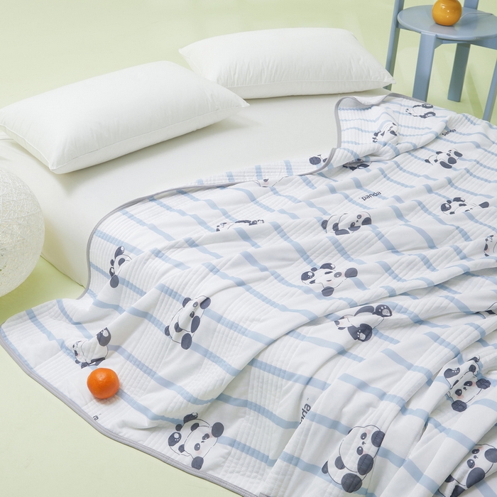 91家纺网 家纺一手货源 找家纺 LIFE.丽芙 2024年新品韩式风凉感丝夏被-跑量 小熊猫