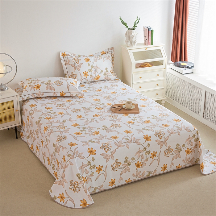 91家纺网 家纺一手货源 找家纺 金泰莱 2025新款原棉全棉老粗布凉席三件套全棉床单纯棉床单软凉席 幽香