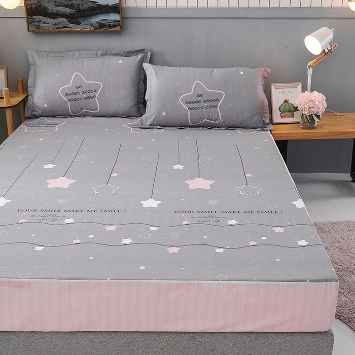 91家纺网 家纺一手货源 找家纺 床笠人家 2025新款全棉印花防水床笠防水隔尿透气-印花防水床笠 浪漫星空