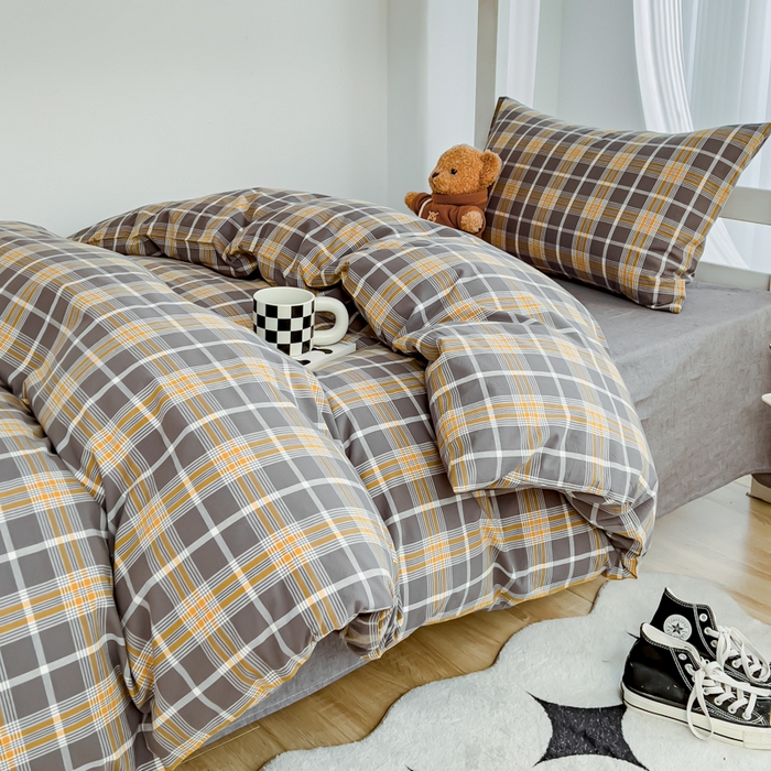 91家纺网 家纺一手货源 找家纺 久典家居 2024新款A类全棉学生款三件套 暖阳灰