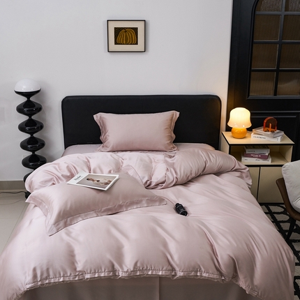 91家纺网 家纺一手货源 找家纺 顾家家居  2025新款纯色兰精天丝四件套 优雅紫