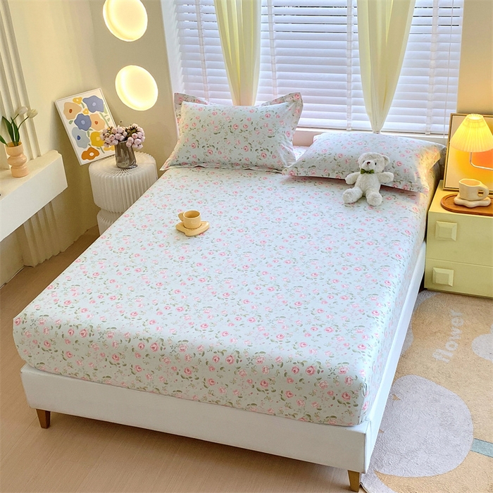 91家纺网 家纺一手货源 找家纺 宝齐莱家纺 2024新款13372全棉印花系列单品床笠 芬芳