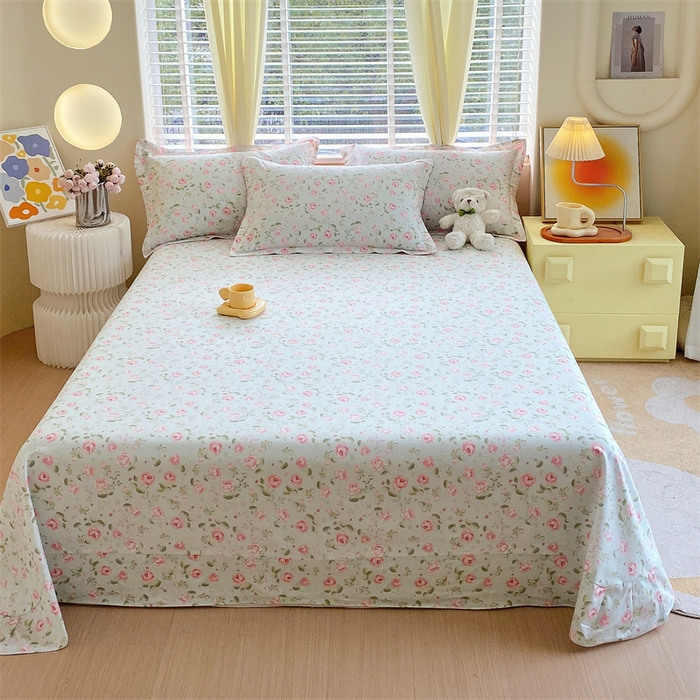 91家纺网 家纺一手货源 找家纺 宝齐莱家纺 2024新款13372全棉印花四件套单品系列-床单 芬芳