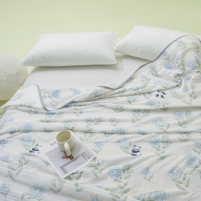 91家纺网 家纺一手货源 找家纺 LIFE.丽芙 2024年新品韩式风凉感丝夏被-跑量 熊猫乐园