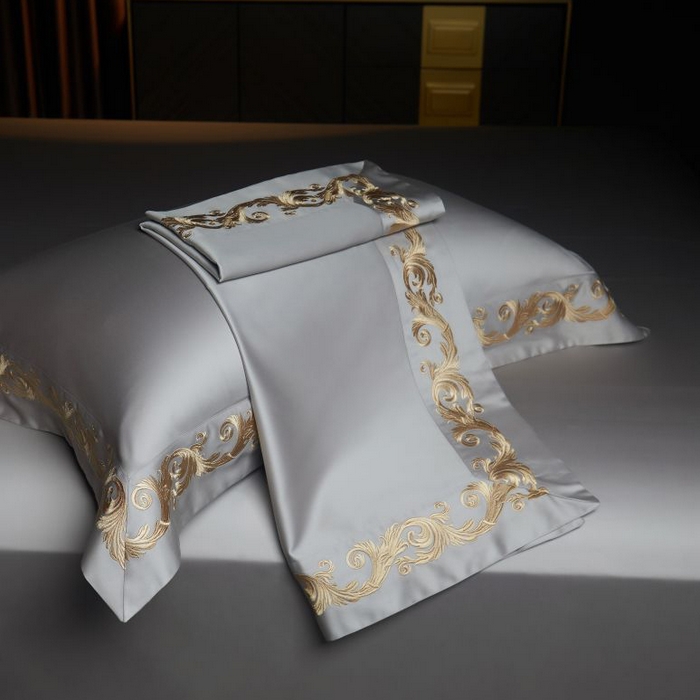 91家纺网 家纺一手货源 找家纺 （总）缔缦 2024新款定织新布种S140重磅刺绣四件套-罗莎