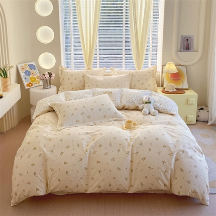 91家纺网 家纺一手货源 找家纺 宝齐莱家纺 宝齐莱家纺 2024新款13372全棉印花系列四件套 甜美