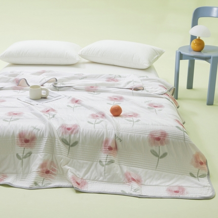 LIFE.丽芙 2024年新品韩式风凉感丝夏被-跑量 花语