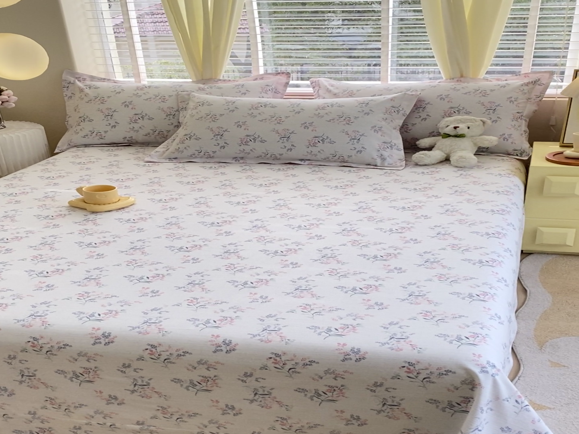 91家纺网 家纺一手货源 找家纺 宝齐莱家纺 2024新款13372全棉印花四件套单品系列-床单 绮丽