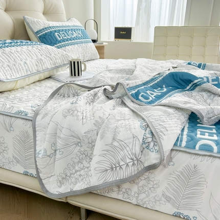 91家纺网 家纺一手货源 找家纺 （总）2024年新品0.4乳胶凉席加厚床笠款三件套+凉感丝夏被可组合四件套-图片二