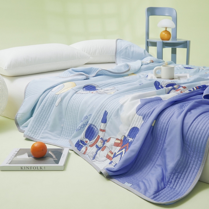 91家纺网 家纺一手货源 找家纺 LIFE.丽芙 2024年新品韩式风凉感丝夏被-跑量 太空世界