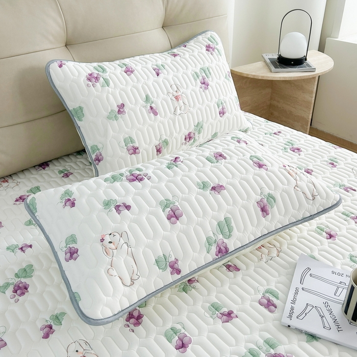 91家纺网 家纺一手货源 找家纺 LIFE.丽芙 2024年新品0.4乳胶凉席加厚床笠款三件套图片二 葡萄园