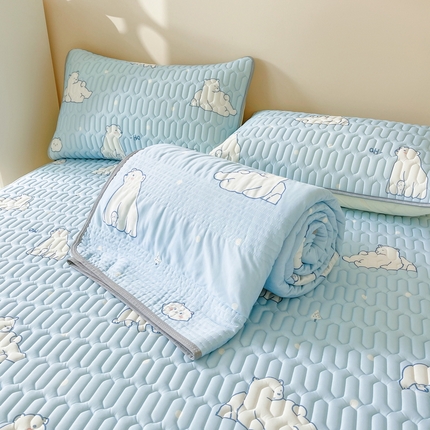 91家纺网 家纺一手货源 找家纺 （总）LIFE.丽芙 2024年0.4乳胶凉席加厚条席款三件套＋凉感丝夏被可组合四件套图片二