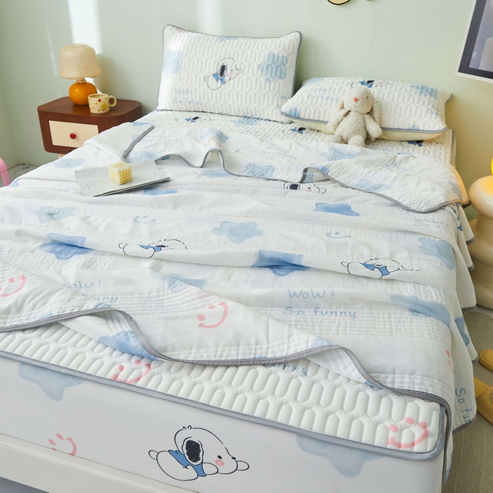 91家纺网 家纺一手货源 找家纺 LIFE.丽芙 2024年新品0.4乳胶凉席加厚床笠款三件套+凉感丝夏被可组合四件套-图片一 帕恰狗