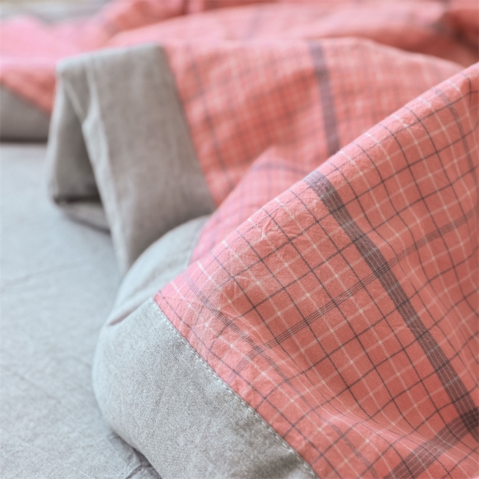 91家纺网 家纺一手货源 找家纺 【直播爆款】24新品A类抗菌全棉色织水洗棉夏被四件套夏凉被空调被-广岛-粉