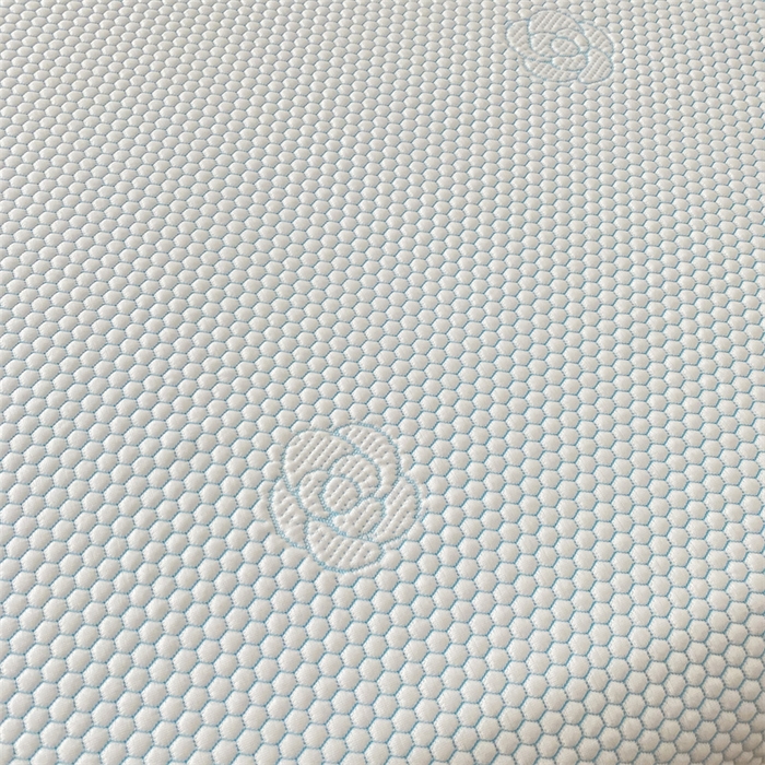 91家纺网 家纺一手货源 找家纺 鑫姿席业 2025新款A类抗菌冰豆豆床裙款凉席-花朵系列 天空蓝