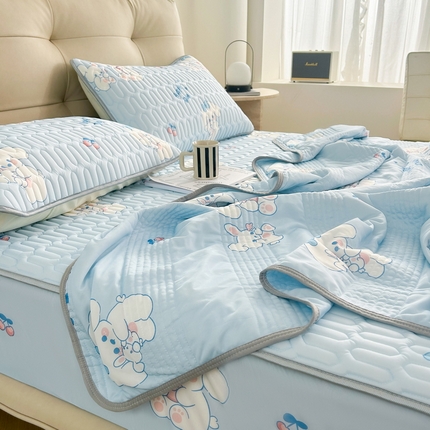 91家纺网 家纺一手货源 找家纺 （总）2024年新品0.4乳胶凉席加厚床笠款三件套+凉感丝夏被可组合四件套-图片二