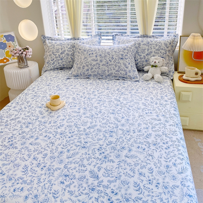 91家纺网 家纺一手货源 找家纺 宝齐莱家纺 2024新款13372全棉印花四件套单品系列-床单 花倾城