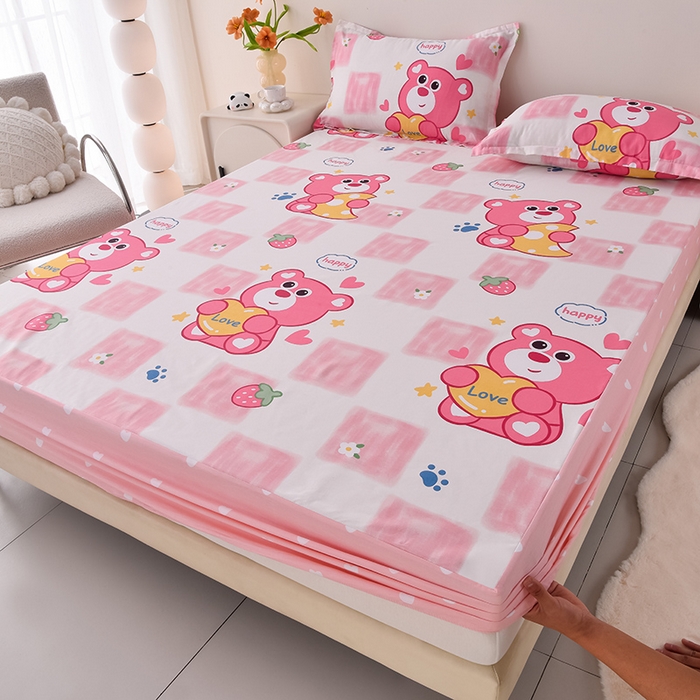 91家纺网 家纺一手货源 找家纺 （总）床笠人家 2025新款全棉印花防水床笠防水隔尿透气-印花防水床笠