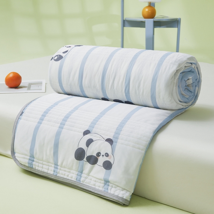 91家纺网 家纺一手货源 找家纺 LIFE.丽芙 2024年新品韩式风凉感丝夏被-跑量 小熊猫