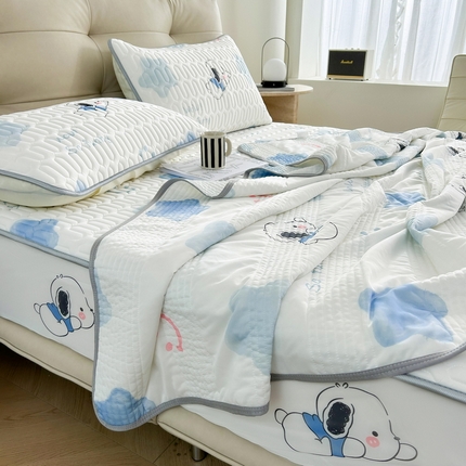 91家纺网 家纺一手货源 找家纺 （总）2024年新品0.4乳胶凉席加厚床笠款三件套+凉感丝夏被可组合四件套-图片二