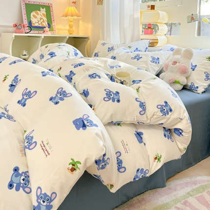 91家纺网 家纺一手货源 找家纺 （总）贝扬思 2024新款水洗皱皱纱简约款四件套