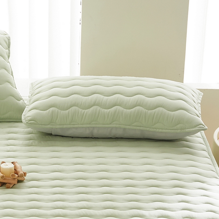 91家纺网 家纺一手货源 找家纺 LIFE.丽芙 2024新款原棉夹棉枕套-四季款 松石绿