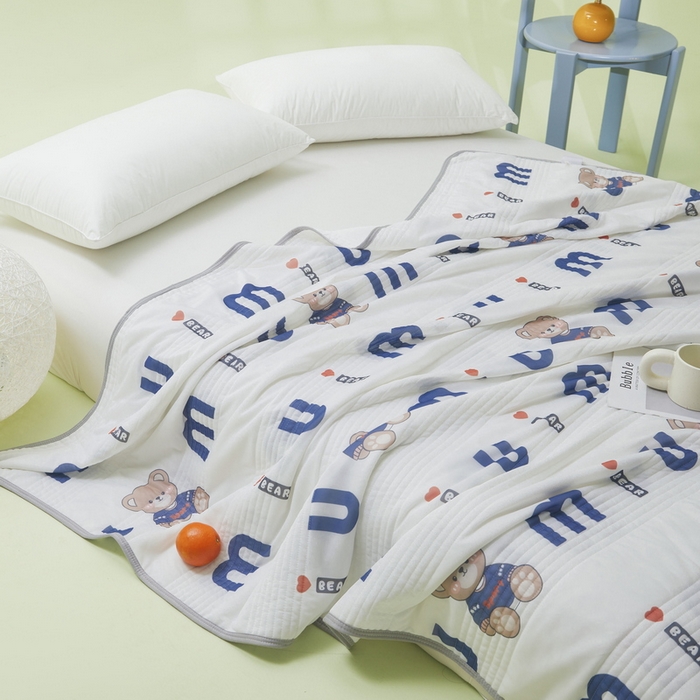 91家纺网 家纺一手货源 找家纺 LIFE.丽芙 2024年新品韩式风凉感丝夏被-跑量 妙妙熊