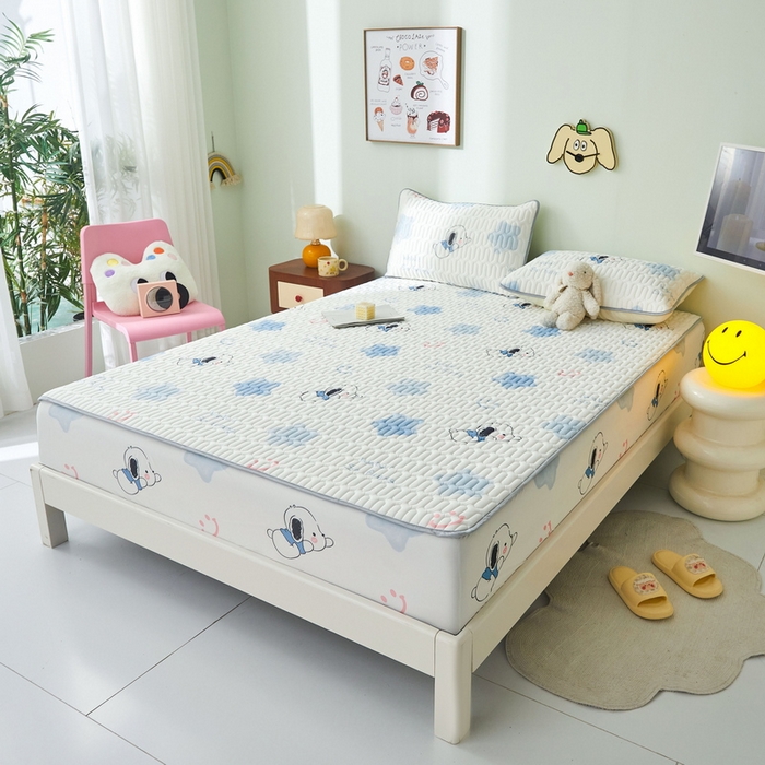 91家纺网 家纺一手货源 找家纺 LIFE.丽芙 2024年新品0.4乳胶凉席加厚床笠款三件套图片一 帕恰狗