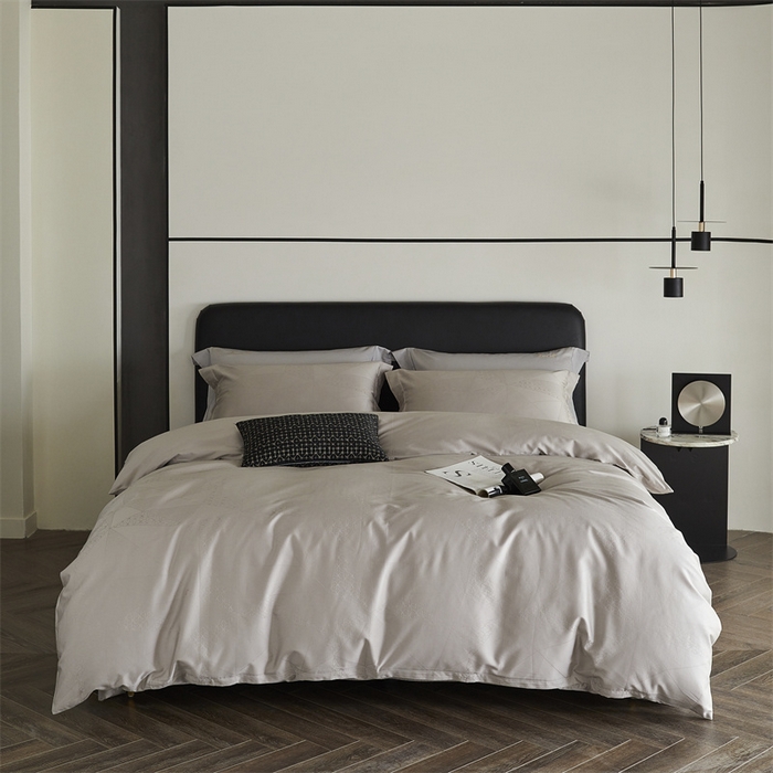 91家纺网 家纺一手货源 找家纺 梦享生活家居 2024新款100支贡缎提花四件套 格林-米杏