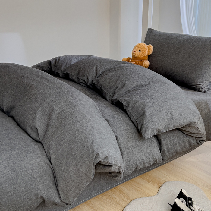 91家纺网 家纺一手货源 找家纺 久典家居 2024新款A类全棉学生款三件套 深灰