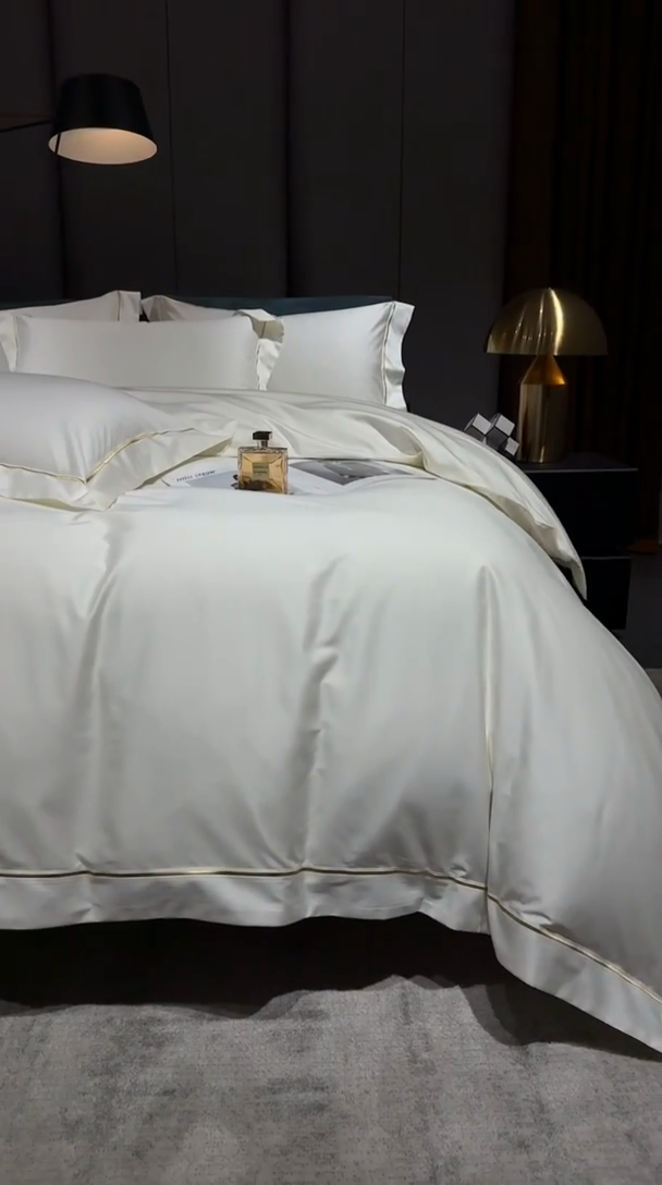 91家纺网 家纺一手货源 找家纺 榻尚家居 2024新款亲肤舒适海岛棉四件套--魅 魅-贵族白