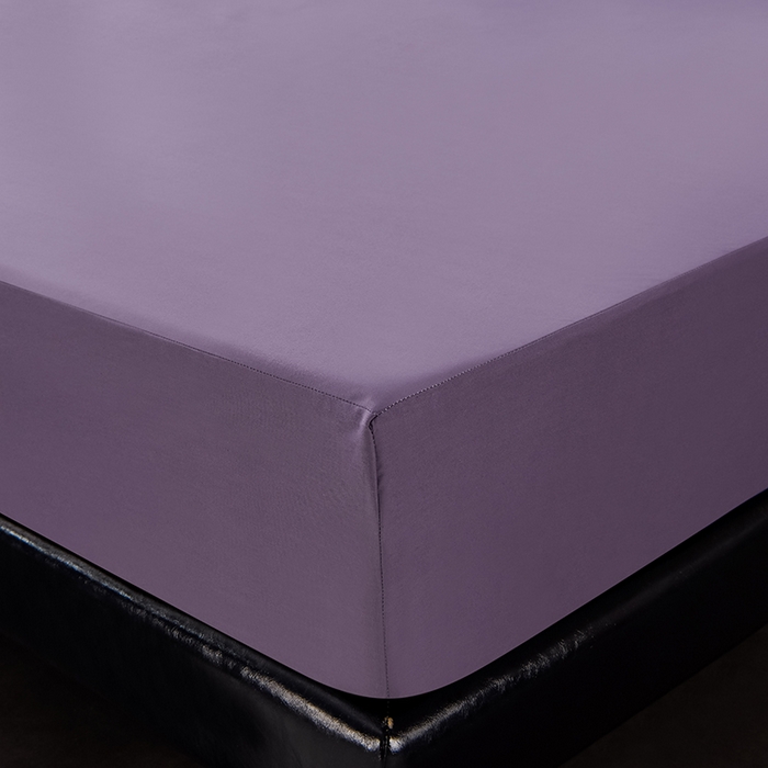 91家纺网 家纺一手货源 找家纺 床笠人家 2025新款全棉纯色防水床笠防水隔尿透气-纯色防水床笠 紫色