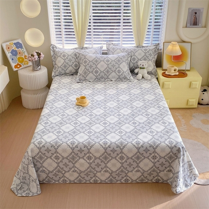 91家纺网 家纺一手货源 找家纺 宝齐莱家纺 2024新款13372全棉印花四件套单品系列-床单 优雅生活