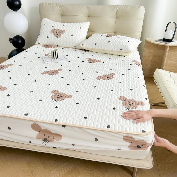 91家纺网 家纺一手货源 找家纺 LIFE.丽芙 2024年新品0.4乳胶凉席加厚床笠款三件套图片二 呆呆狗