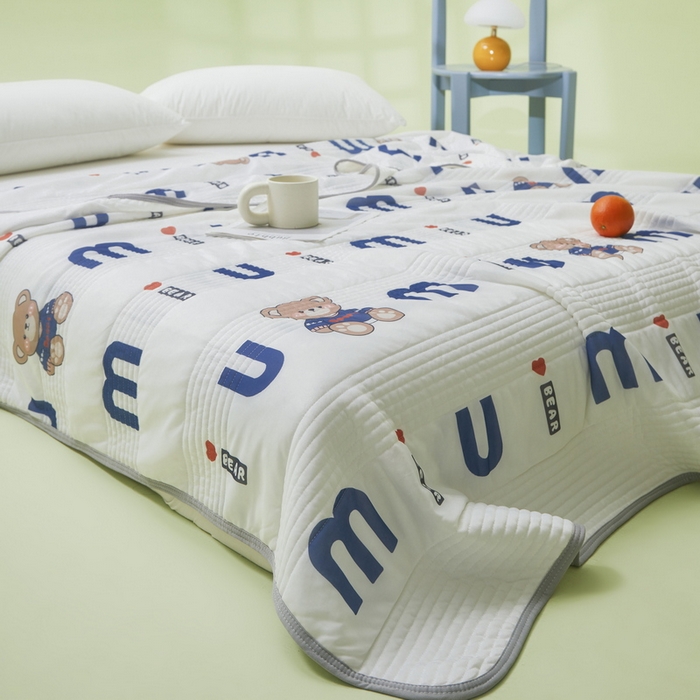 91家纺网 家纺一手货源 找家纺 LIFE.丽芙 2024年新品韩式风凉感丝夏被-跑量 妙妙熊