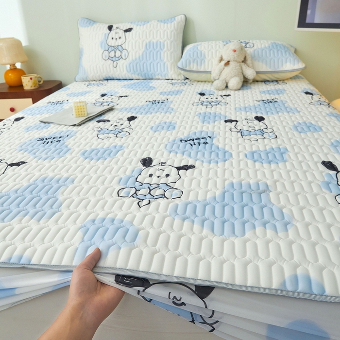 91家纺网 家纺一手货源 找家纺 LIFE.丽芙 2024年新品0.4乳胶凉席加厚床笠款三件套+凉感丝夏被可组合四件套-图片一 皮皮狗