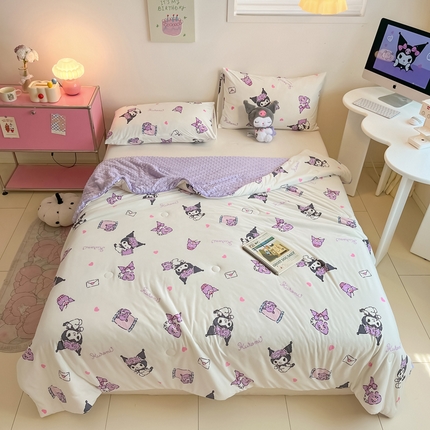 91家纺网 家纺一手货源 找家纺 （总）莱登卡奴 2025春夏款A类针织棉三丽鸥豆豆被大豆夏被