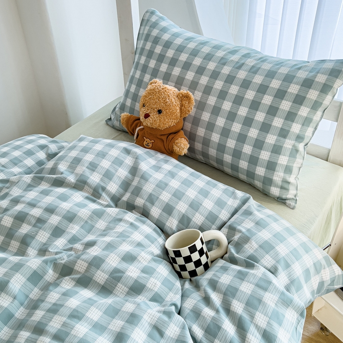 91家纺网 家纺一手货源 找家纺 久典家居 2024新款A类全棉学生款三件套 清雅绿