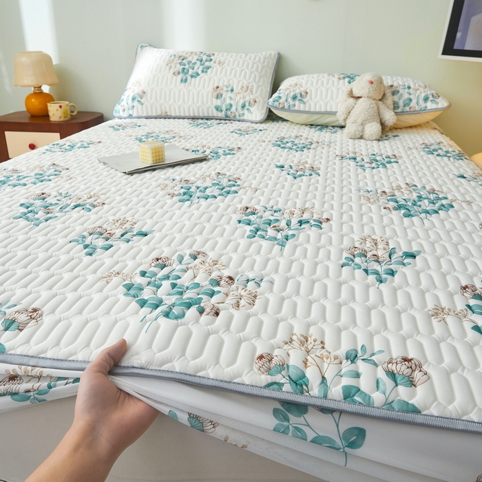 91家纺网 家纺一手货源 找家纺 LIFE.丽芙 2024年新品0.4乳胶凉席加厚床笠款三件套图片一 仲夏