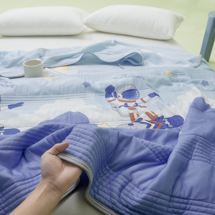 91家纺网 家纺一手货源 找家纺 LIFE.丽芙 2024年新品韩式风凉感丝夏被-跑量 太空世界