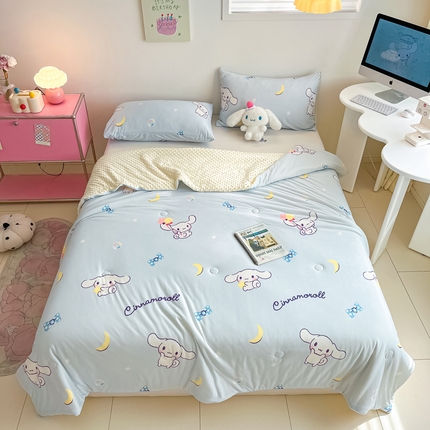 91家纺网 家纺一手货源 找家纺 （总）莱登卡奴 2025春夏款A类针织棉三丽鸥豆豆被大豆夏被