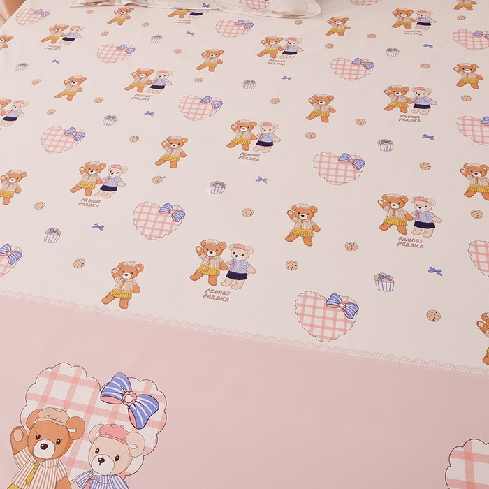 91家纺网 家纺一手货源 找家纺 床笠人家 2025新款全棉印花防水床笠防水隔尿透气-印花防水床笠 甜蜜告白