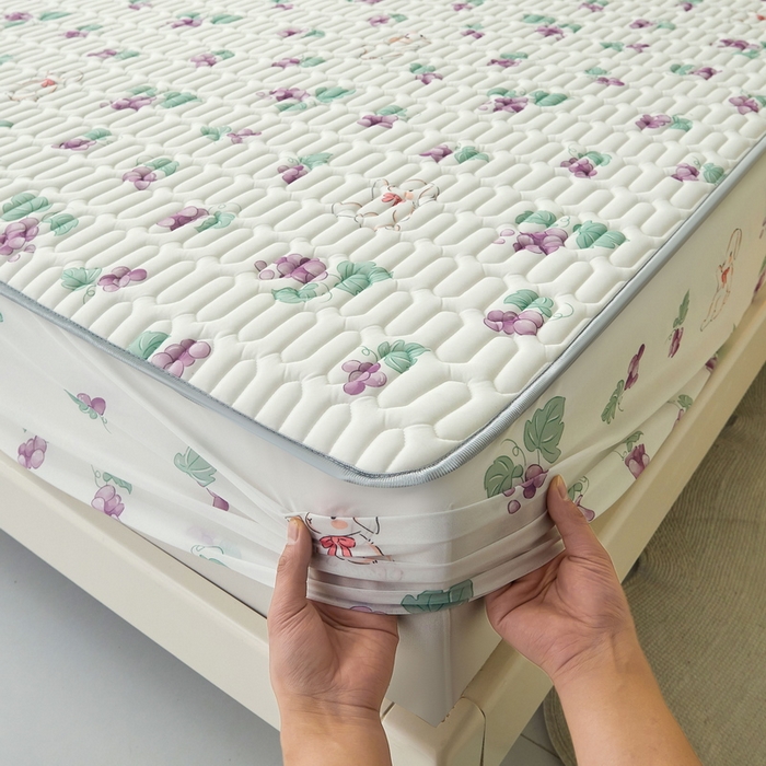 91家纺网 家纺一手货源 找家纺 LIFE.丽芙 2024年新品0.4乳胶凉席加厚床笠款三件套图片一 葡萄园