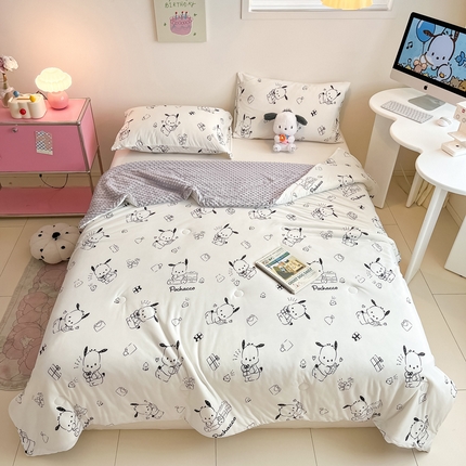 91家纺网 家纺一手货源 找家纺 （总）莱登卡奴 2025春夏款A类针织棉三丽鸥豆豆被大豆夏被