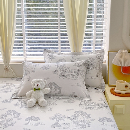 91家纺网 家纺一手货源 找家纺 （总）宝齐莱家纺 2024新款13372全棉印花系列单品枕套