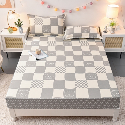床笠人家 2025新款全棉印花防水床笠防水隔尿透气-印花防水床笠 班尼熊